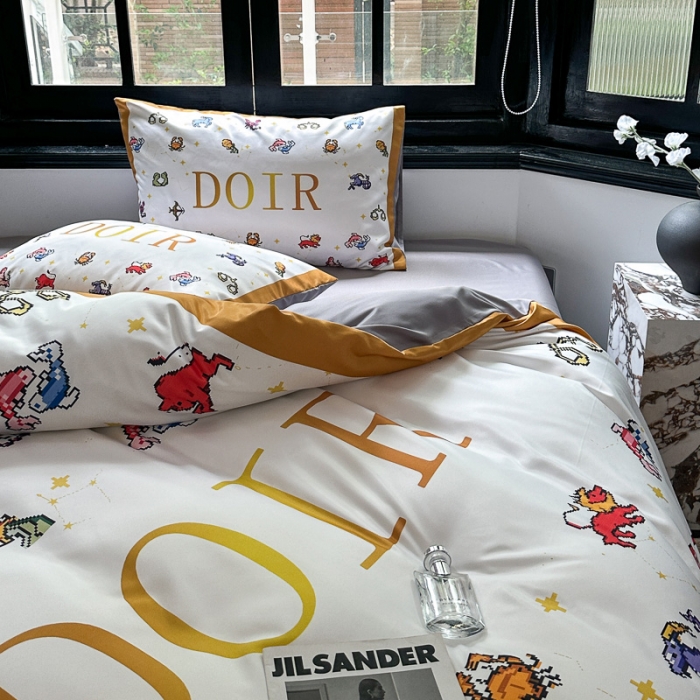 91家纺网 家纺一手货源 找家纺 摩卡 2024新款水洗真丝轻奢系列四件套 星座