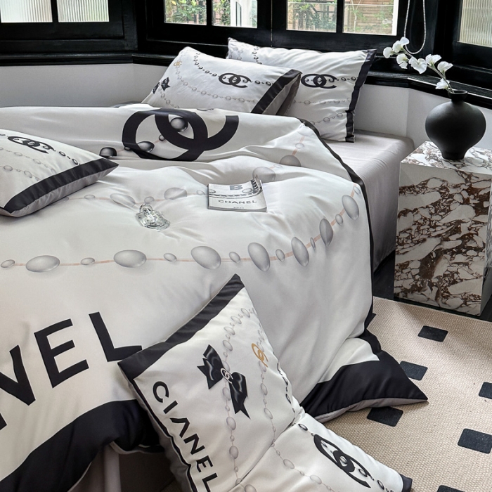 91家纺网 家纺一手货源 找家纺 摩卡 2024新款水洗真丝轻奢系列四件套 珍珠链