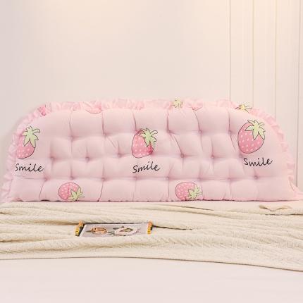 91家纺网 家纺一手货源 找家纺 碧尔家居 2025新款床头靠垫床上靠枕榻榻米软包靠背抱枕 啵啵草莓