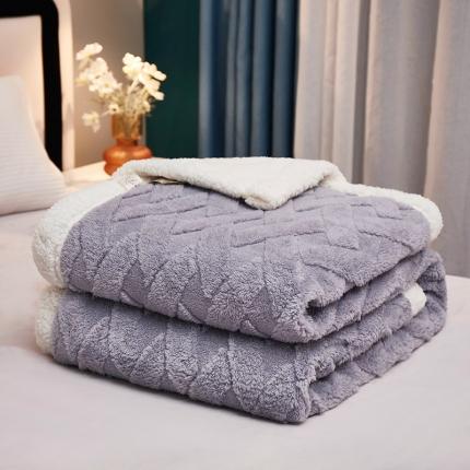 肖恩 2025秋冬新款塔芙绒羊羔绒毛毯 浅灰