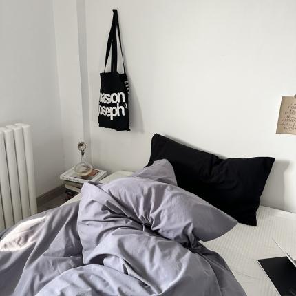 恋恋三季 2024新款32支染色水洗棉单被套 蓝岩灰