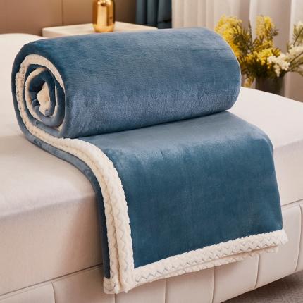 91家纺网 家纺一手货源 找家纺 肖恩 2025新款纯色牛奶绒羊羔绒双面绒盖毯毛毯毯子毛毯毯子 孔雀兰