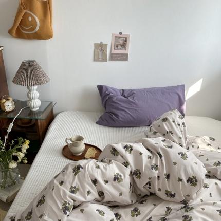 91家纺网 家纺一手货源 找家纺 恋恋三季 2024新款40支133*72全棉斜纹单被套 野早葡萄