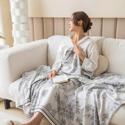 91家纺网 家纺一手货源 找家纺 （总）麻依 2023新款 竹纤维四层纱布毯夏被盖毯夏凉被午休毯子