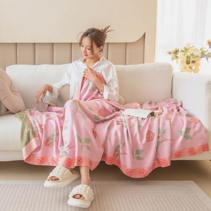 91家纺网 家纺一手货源 找家纺 （总）麻依 2023新款 竹纤维四层纱布毯夏被盖毯夏凉被午休毯子