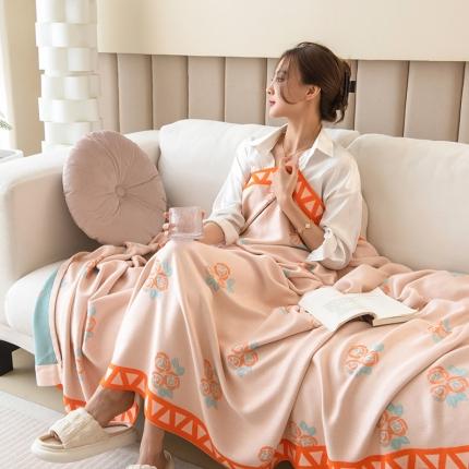 91家纺网 家纺一手货源 找家纺 （总）麻依 2023新款 竹纤维四层纱布毯夏被盖毯夏凉被午休毯子