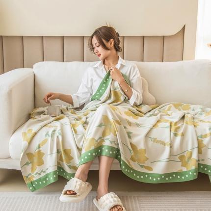 91家纺网 家纺一手货源 找家纺 （总）麻依 2023新款 竹纤维四层纱布毯夏被盖毯夏凉被午休毯子