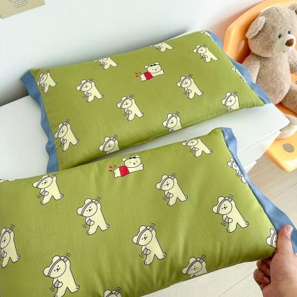 91家纺网 家纺一手货源 找家纺 北鸣有鱼 2023新款A类60支长绒棉卡通枕套 单枕套-元气小熊