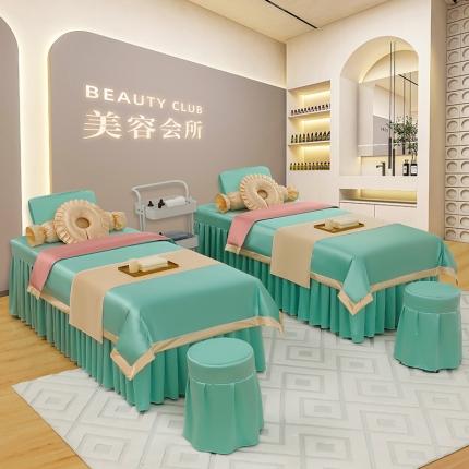 控价198 不打烊家纺 2025新款冰丝B款美容床罩 冰丝B款-浅绿