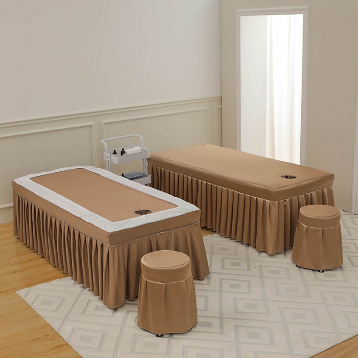 91家纺网 家纺一手货源 找家纺 控价198 不打烊家纺 2025新款冰丝B款美容床罩 冰丝B款-驼色