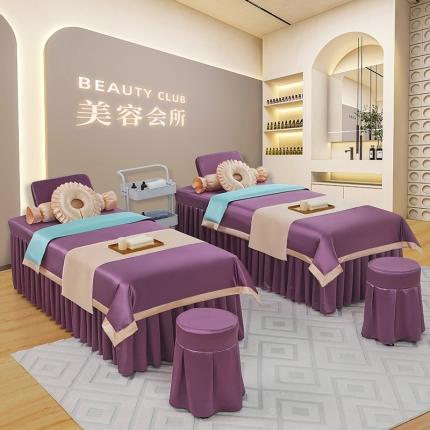 控价198 不打烊家纺 2025新款冰丝B款美容床罩 冰丝B款-紫罗兰