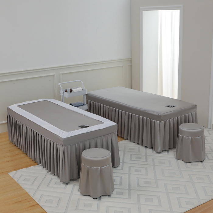 91家纺网 家纺一手货源 找家纺 控价198 不打烊家纺 2023新款冰丝撞色款美容床罩 冰丝撞色款-蓝色