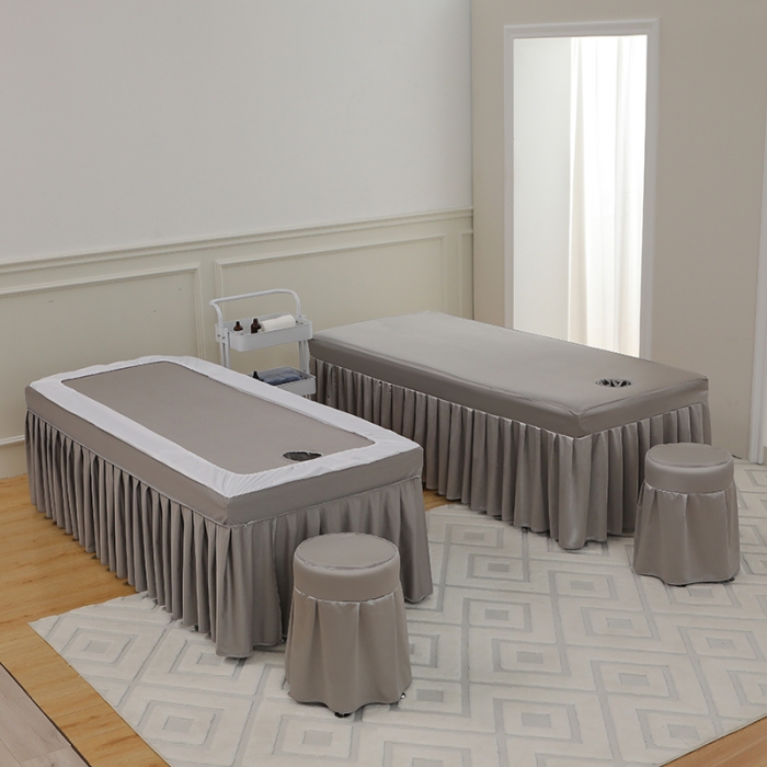 91家纺网 家纺一手货源 找家纺 控价198 不打烊家纺 2023新款冰丝撞色款美容床罩 冰丝撞色款-浅绿