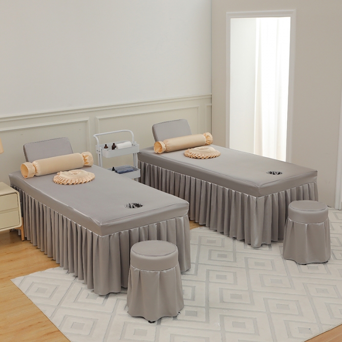 91家纺网 家纺一手货源 找家纺 控价198 不打烊家纺 2023新款冰丝撞色款美容床罩 冰丝撞色款-驼色