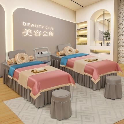 控价198 不打烊家纺 2023新款冰丝撞色款美容床罩 冰丝撞色款-玉色