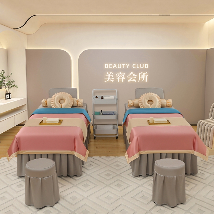 91家纺网 家纺一手货源 找家纺 控价198 不打烊家纺 2023新款冰丝撞色款美容床罩 冰丝撞色款-玉色