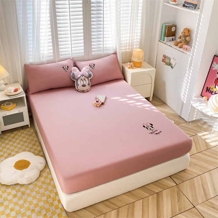 91家纺网 家纺一手货源 找家纺 鑫钰 2023新款A类全棉升级迪士尼系列床笠 米妮公主