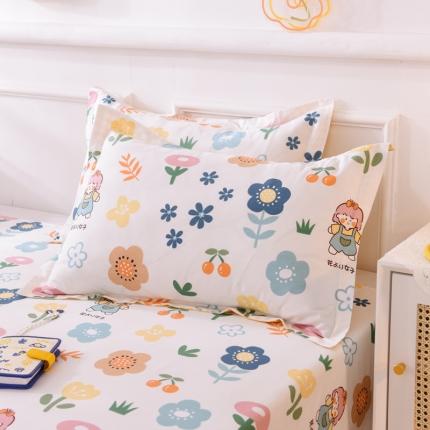 91家纺网 家纺一手货源 找家纺 多品家纺 2023新款12868全棉双针单枕套 爱莎花园