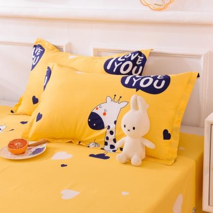 91家纺网 家纺一手货源 找家纺 多品家纺 2023新款12868全棉双针单枕套 长颈鹿