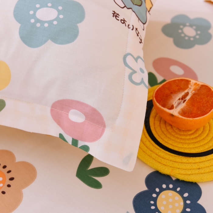 91家纺网 家纺一手货源 找家纺 多品家纺 2023新款12868全棉双针单枕套 爱莎花园