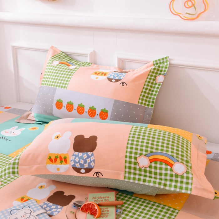 91家纺网 家纺一手货源 找家纺 多品家纺 2023新款12868全棉双针单枕套 贝妮兔