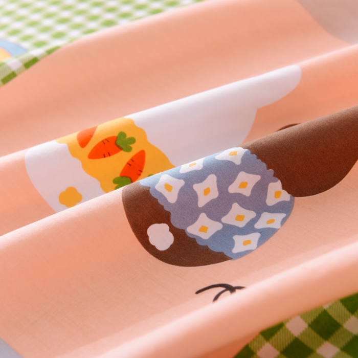 91家纺网 家纺一手货源 找家纺 多品家纺 2023新款12868全棉双针单枕套 贝妮兔