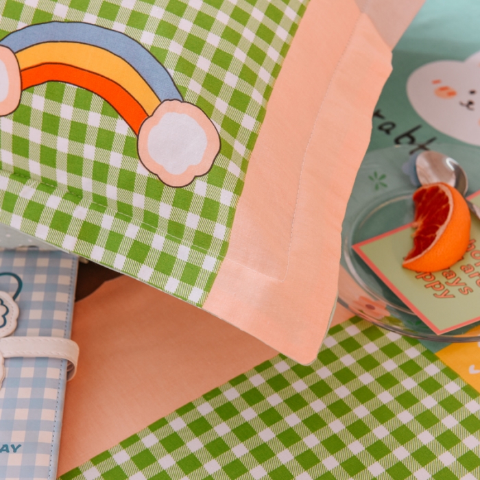 91家纺网 家纺一手货源 找家纺 多品家纺 2023新款12868全棉双针单枕套 贝妮兔