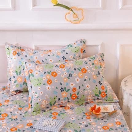 多品家纺 2023新款12868全棉双针单枕套 复古甜心灰