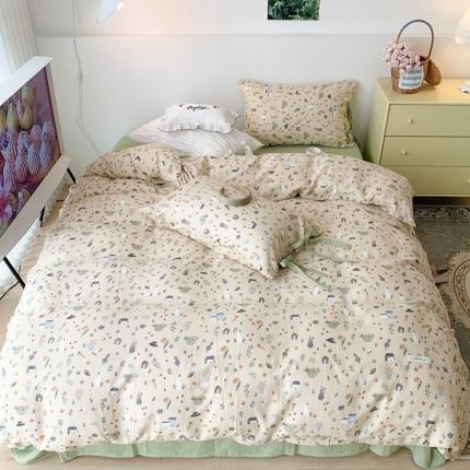 91家纺网 家纺一手货源 找家纺 （总）昔可家纺 2023新款双层纱枕套带蝴蝶结四件套