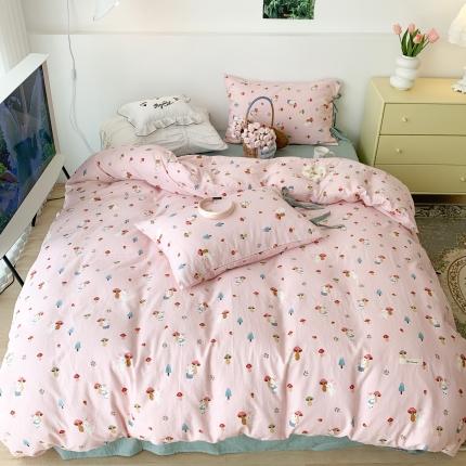 91家纺网 家纺一手货源 找家纺 （总）昔可家纺 2023新款双层纱枕套带蝴蝶结四件套