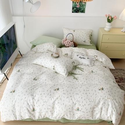 91家纺网 家纺一手货源 找家纺 （总）昔可家纺 2023新款双层纱枕套带蝴蝶结四件套