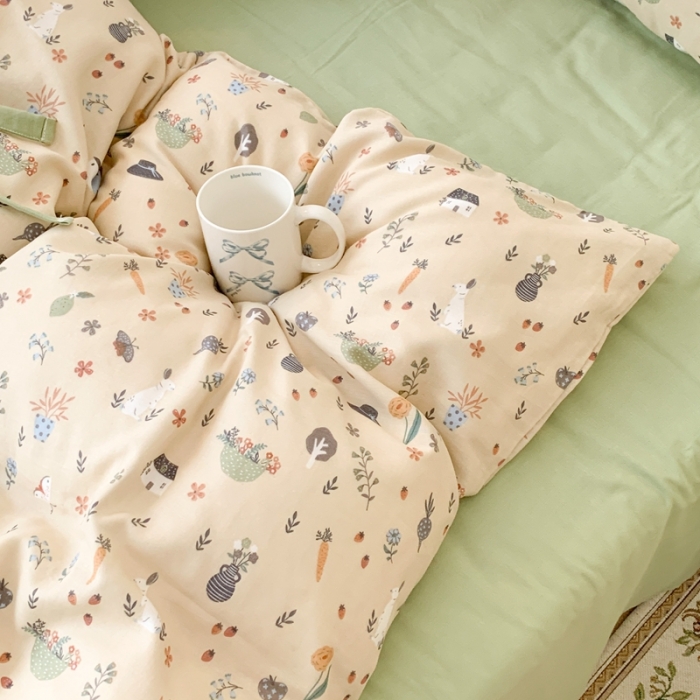 91家纺网 家纺一手货源 找家纺 昔可家纺 2023新款双层纱枕套带蝴蝶结四件套 贝拉的奇幻庄园