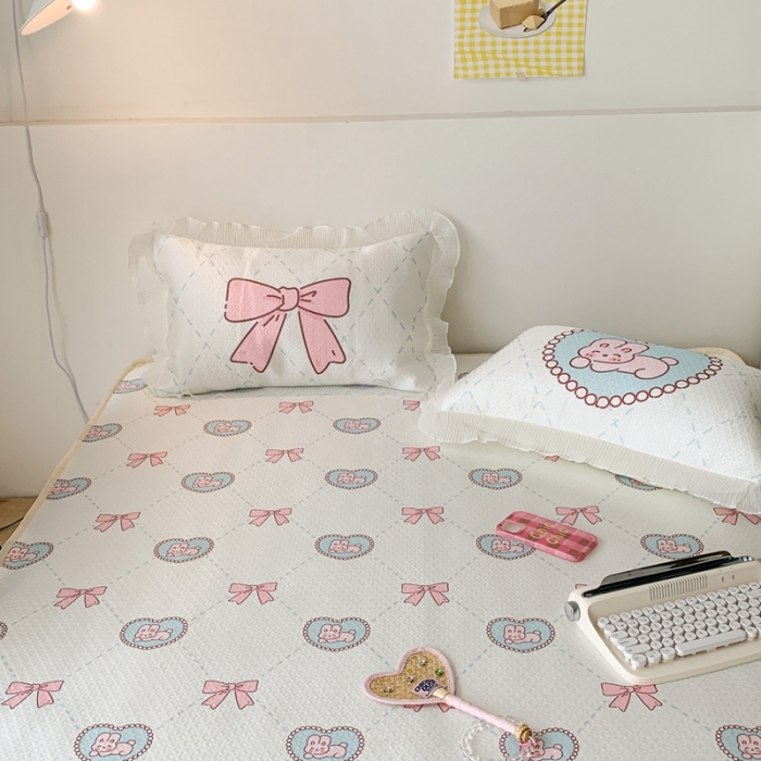 91家纺网 家纺一手货源 找家纺 （总）昔可家纺 2023新款双层雪纺纱花边床裙款凉感软席