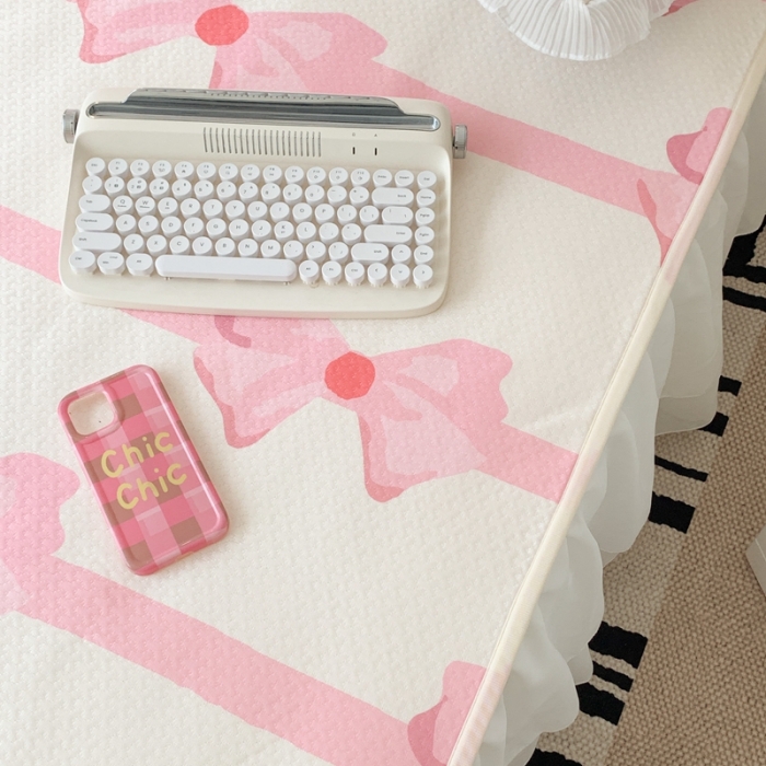 91家纺网 家纺一手货源 找家纺 昔可家纺 2023新款双层雪纺纱花边床裙款凉感软席 芭蕾美学