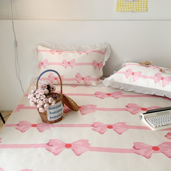 91家纺网 家纺一手货源 找家纺 昔可家纺 2023新款双层雪纺纱花边床裙款凉感软席 芭蕾美学