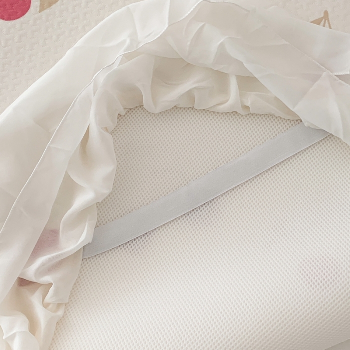 91家纺网 家纺一手货源 找家纺 昔可家纺 2023新款双层雪纺纱花边床裙款凉感软席 微醺小樱桃