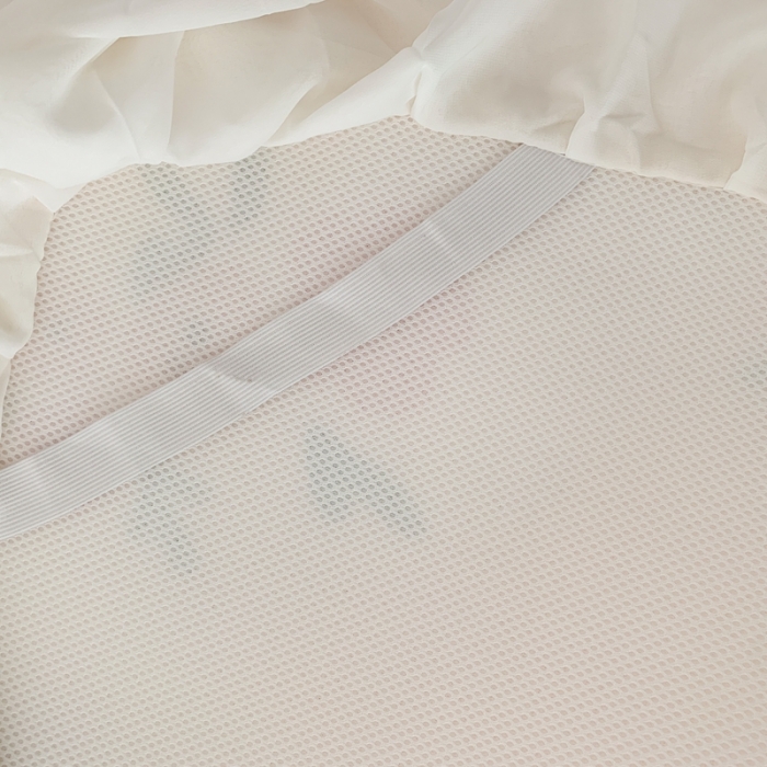 91家纺网 家纺一手货源 找家纺 昔可家纺 2023新款双层雪纺纱花边床裙款凉感软席 夏日花