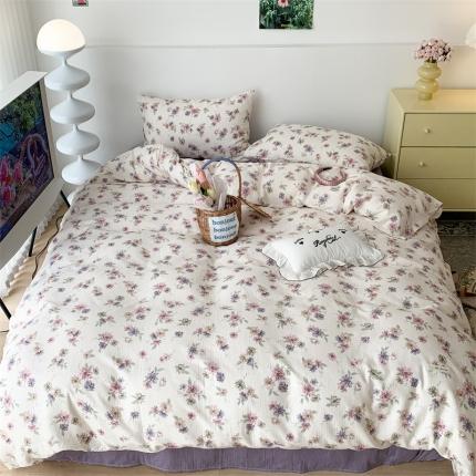 91家纺网 家纺一手货源 找家纺 （总）昔可家纺 2023新款普通款全棉有氧双层纱四件套