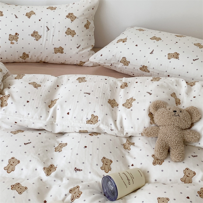 91家纺网 家纺一手货源 找家纺 （总）昔可家纺 2023新款普通款全棉有氧双层纱四件套