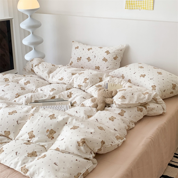 91家纺网 家纺一手货源 找家纺 （总）昔可家纺 2023新款普通款全棉有氧双层纱四件套