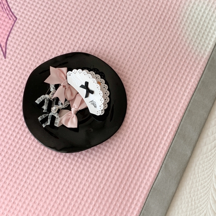 91家纺网 家纺一手货源 找家纺 昔可家纺 2023新款高克重加厚华夫格凉感软席 爱心丝带