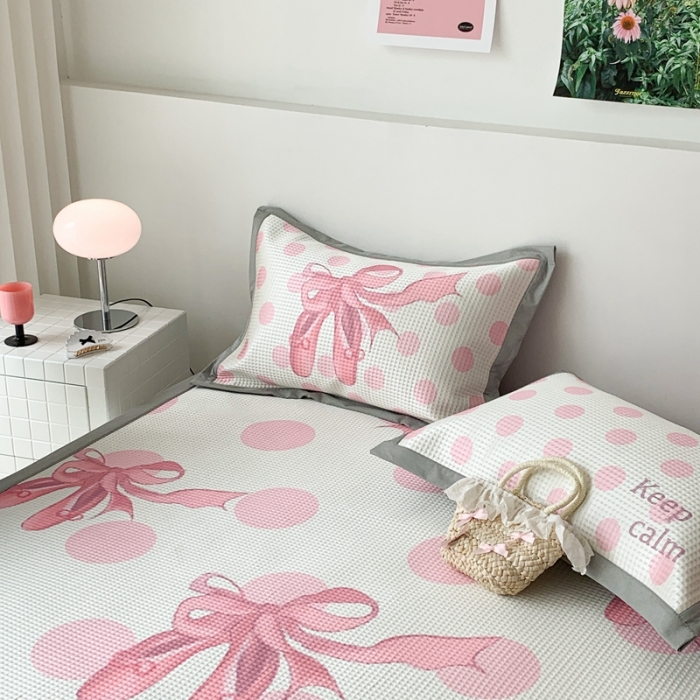 91家纺网 家纺一手货源 找家纺 昔可家纺 2023新款高克重加厚华夫格凉感软席 波点芭蕾鞋