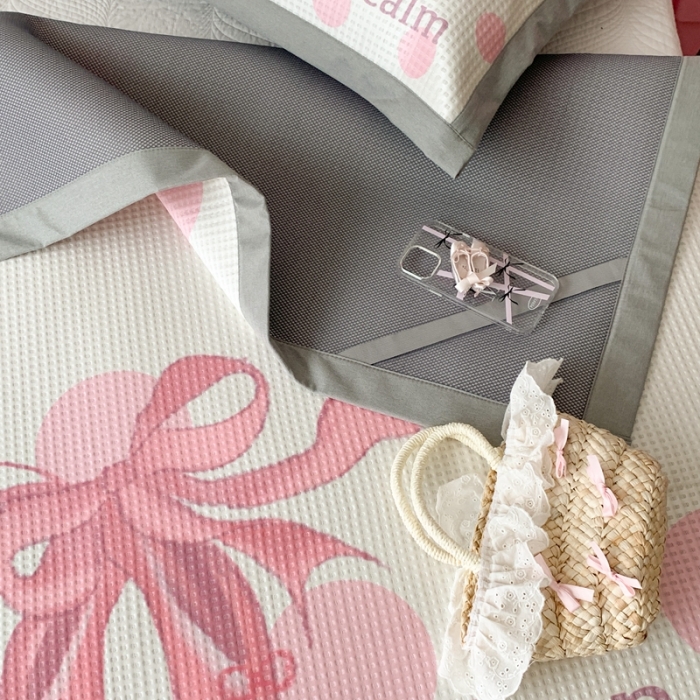 91家纺网 家纺一手货源 找家纺 昔可家纺 2023新款高克重加厚华夫格凉感软席 波点芭蕾鞋