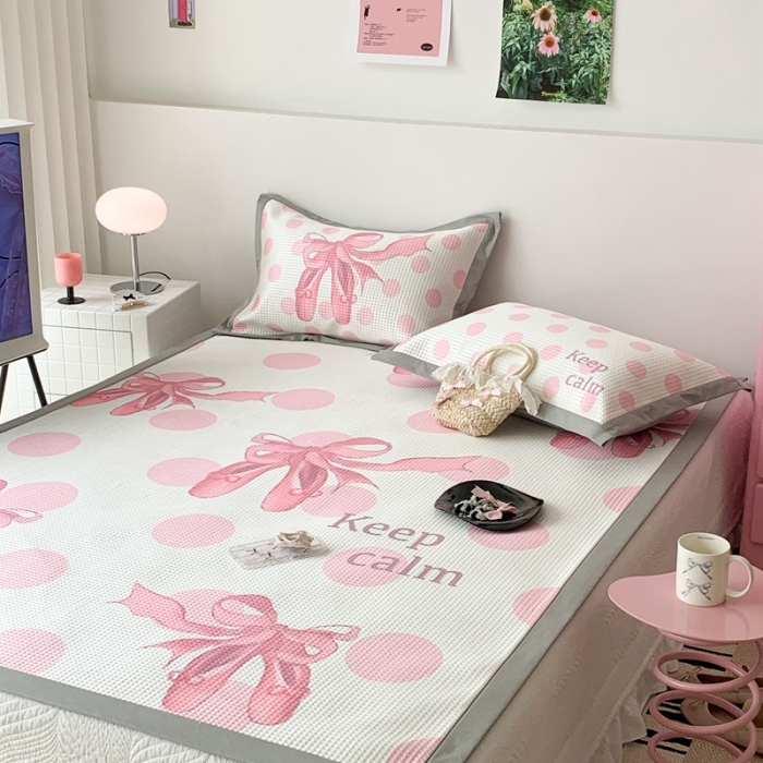 91家纺网 家纺一手货源 找家纺 昔可家纺 2023新款高克重加厚华夫格凉感软席 波点芭蕾鞋