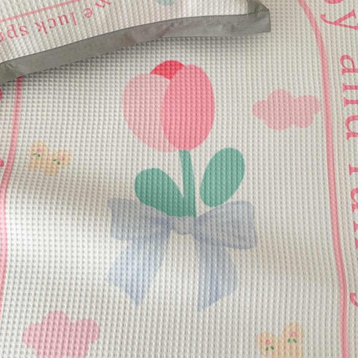 91家纺网 家纺一手货源 找家纺 昔可家纺 2023新款高克重加厚华夫格凉感软席 蝴蝶结郁金香