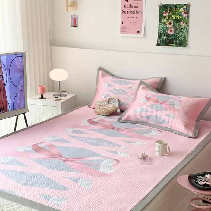 91家纺网 家纺一手货源 找家纺 昔可家纺 2023新款高克重加厚华夫格凉感软席 蕾丝芭蕾