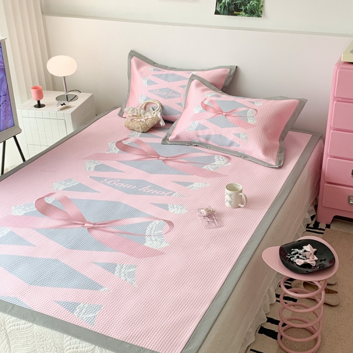 91家纺网 家纺一手货源 找家纺 昔可家纺 2023新款高克重加厚华夫格凉感软席 蕾丝芭蕾