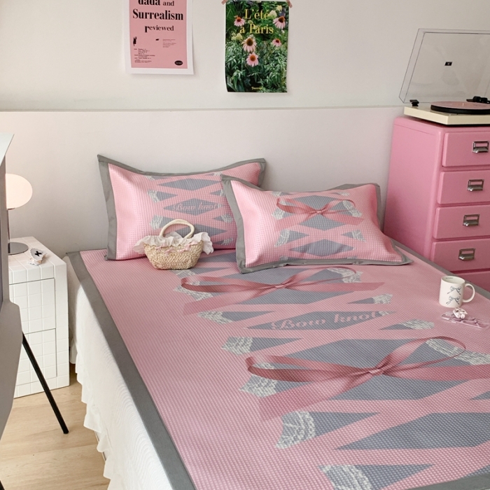 91家纺网 家纺一手货源 找家纺 昔可家纺 2023新款高克重加厚华夫格凉感软席 蕾丝芭蕾