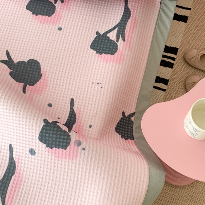 91家纺网 家纺一手货源 找家纺 昔可家纺 2023新款高克重加厚华夫格凉感软席 悬挂玫瑰