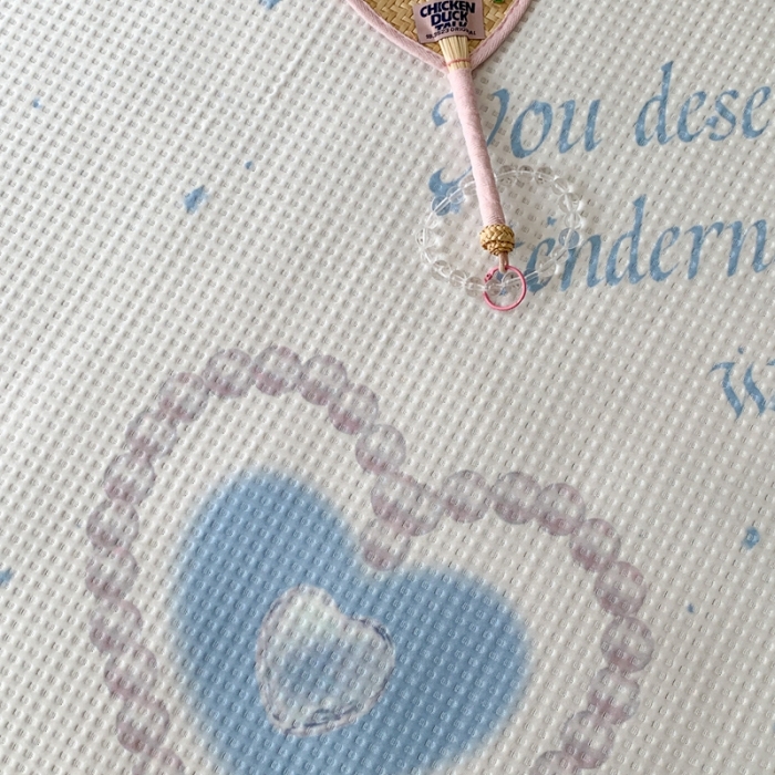 91家纺网 家纺一手货源 找家纺 昔可家纺 2023新款高克重加厚华夫格凉感软席 珍珠爱心